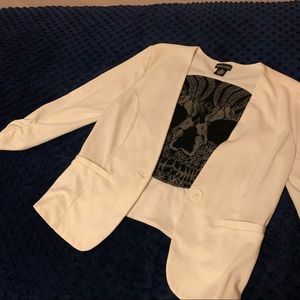 Wet Seal- White Skull Blazer